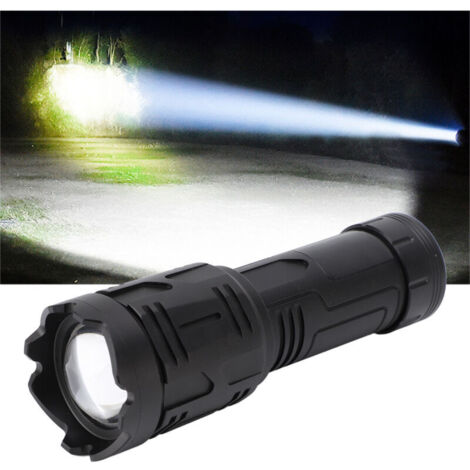 Torcia super luminosa con display LCD digitale, ricaricabile tramite USB, torcia LED ad alta potenza, impermeabile IPX4, per campeggio e casa, DUBUNS