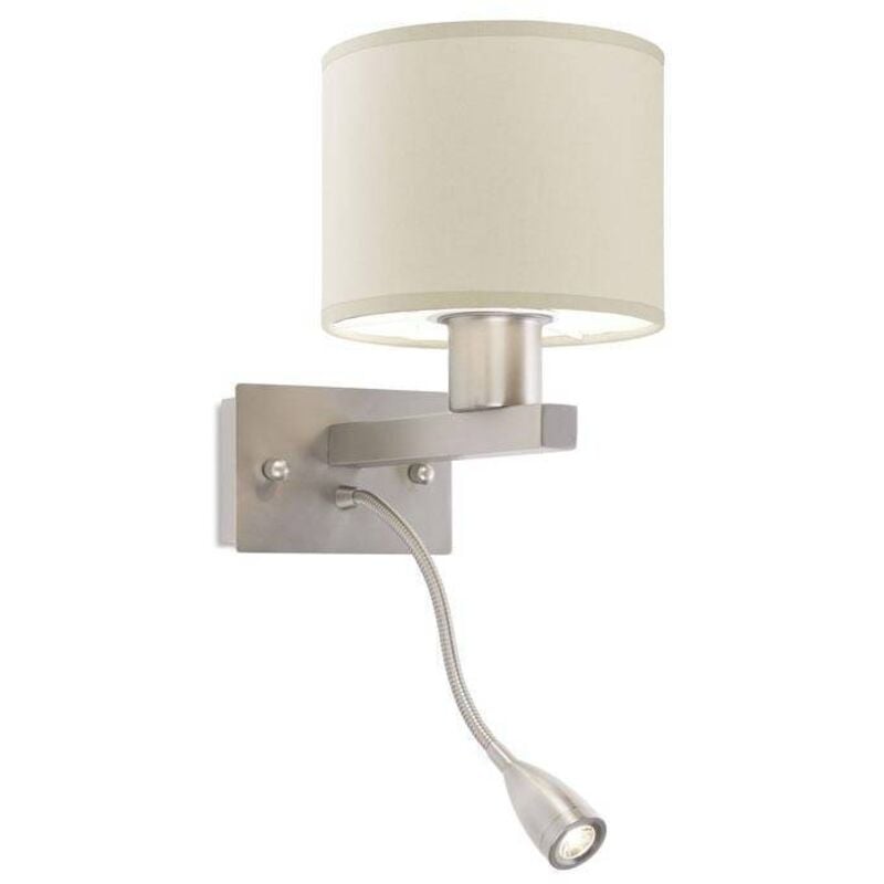 Torino - led 2 Light Innenwandleuchte Satin Nickel mit Leselampe, E27 - Leds-c4