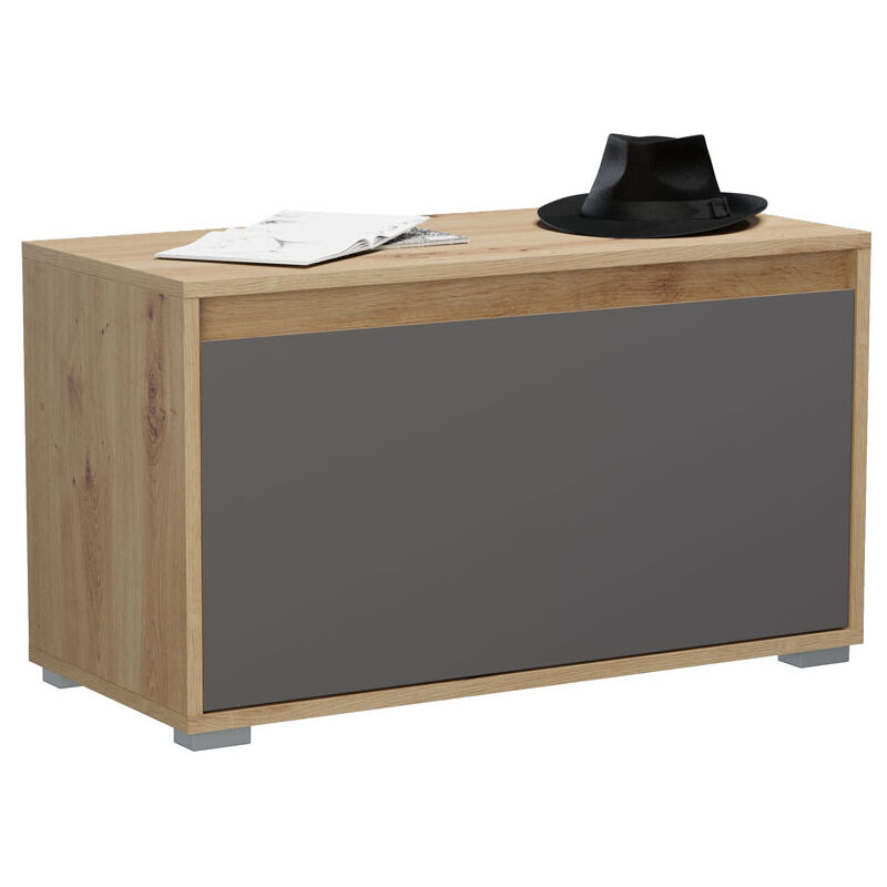 Torino banc avec stockage chêne décor.