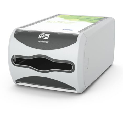 Tork 272513 Dispenser da banco Xpressnap per tovaglioli intercalati, sistema N4, 14,5 cm x 19,1 cm x 30,7 cm (altez. x largh. x profon.), grigio