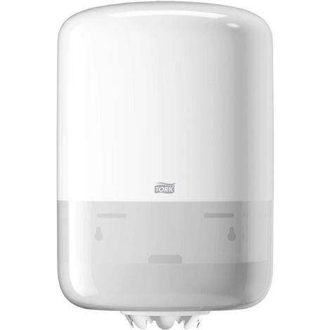 Tork 559008 Dispenser per asciugamani a estrazione centrale grande, sistema M2, 36 cm x 23,9 cm x 22,7 cm (altez. x largh. x profond.), Elevation Design, colore bianco