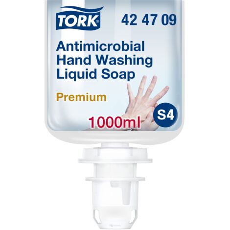 Tork sapone liquido antibatterico igienizzante mani S4, dermatologicamente testato, 1 × 1.000 ml, 424709