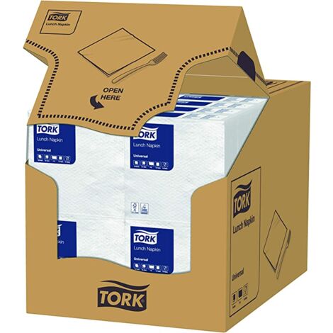 Tork Serviette de Table Lunch 30 x 30 cm 1 ply - Universal - Les 2800 (28 Paquets de 100)