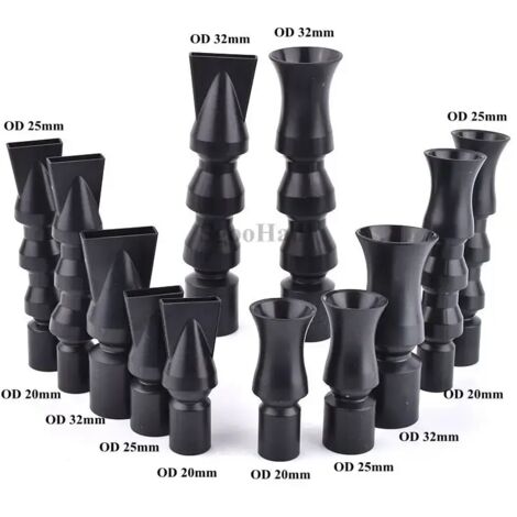 (Tornade courte 20 mm, lot de 5) Buse de sortie d'eau orientable à 360° en forme de bec de canard ou de trompette pour pompe de filtration d'aquarium