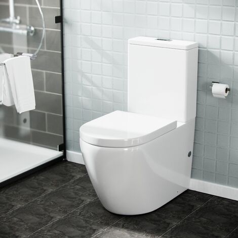 Tornado White Ceramic WC Close Coupled Toilet Pan and Seat