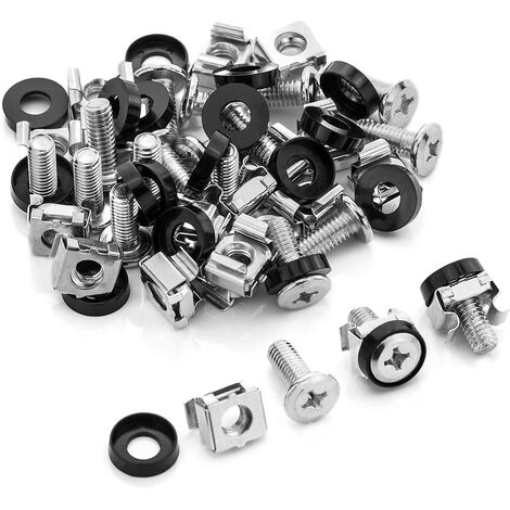 Tornilleria M6 para rack 20 unidades tornillo Gris