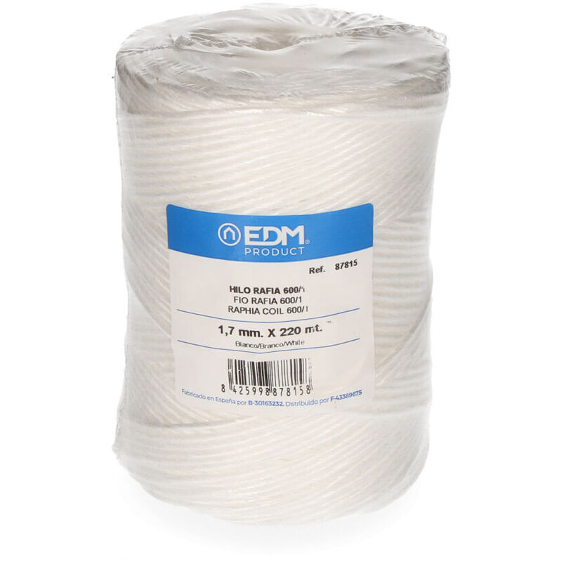 

Hilo rafia 600/1 bobina 400gm/220mts blanco - EDM