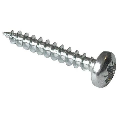 Tornillo aglomerado cabeza redonda PZ galvanizado en cruz Tornillo de madera 4x30 mm (paquete de 12 tornillos)