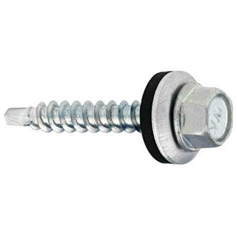 Tornillo autoperforante para montaje en fachada, 4,8x35 mm, 100 piezas, cromado