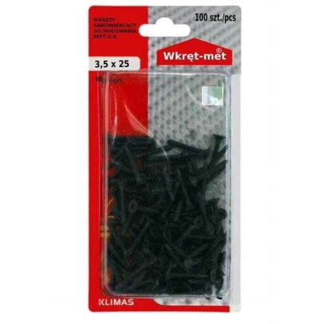 Tornillo autoperforante para placas de yeso para metal 3,5x25mm 100uds