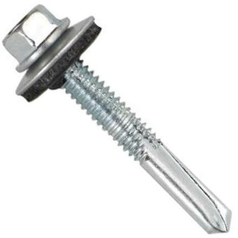 Tornillo autoperforante para viga - Cabeza hexagonal - Punta de taladro nº 5 - Arandela vulcanizada de acero-EPDM 5,5 x 38 P16 - Caja de 500