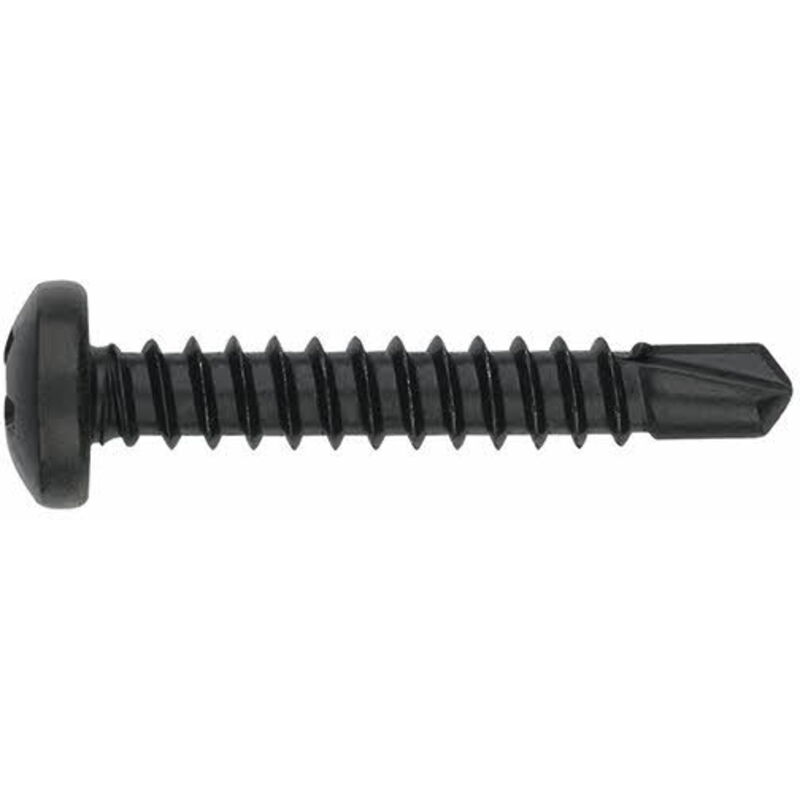 Vis auto-perforantes roscadas para chapa y PVC - Cabeza redonda - Ranura Phillips - Zincada negra 4,8 x 50 - Caja de 500