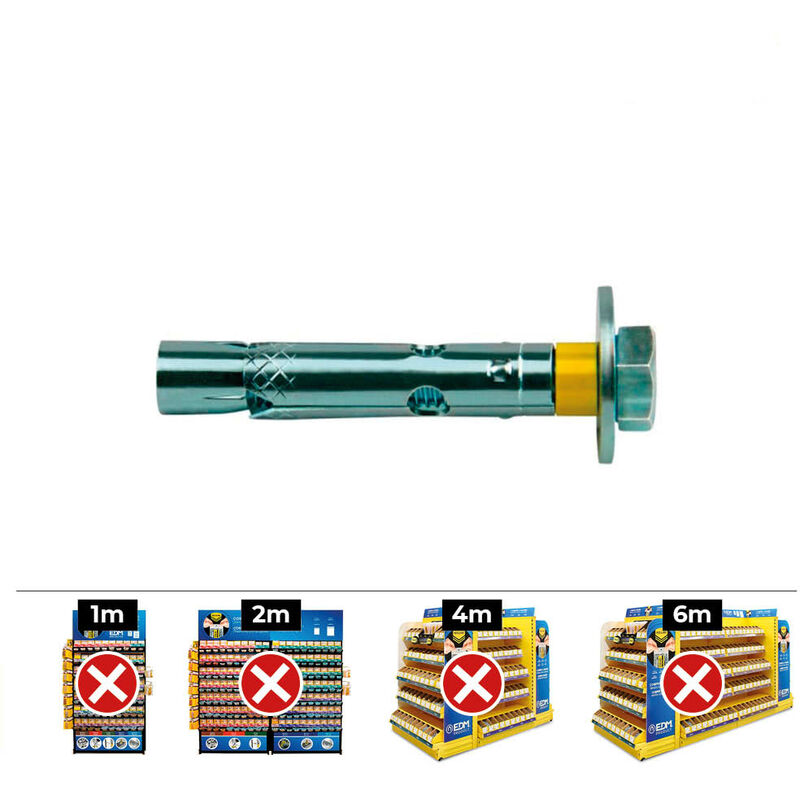 Index - caja 50 uds. anclaje dynabolt tornillo M10 Ø14X70mm zincado celo