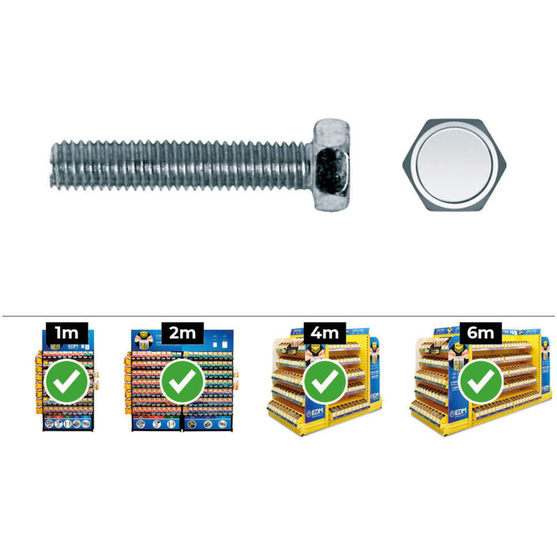 Caja 100 tornillos hexag. 830 din 933 zinc apolo