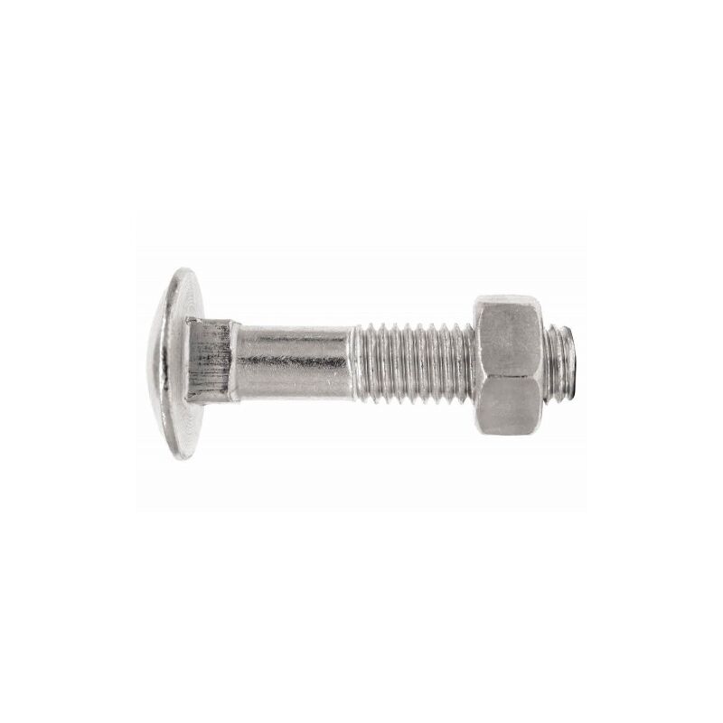 Index - 5X30) tornillo DIN-603/934- con cabeza redonda con cuello cuadrado y tuerca hexagonal (100U)