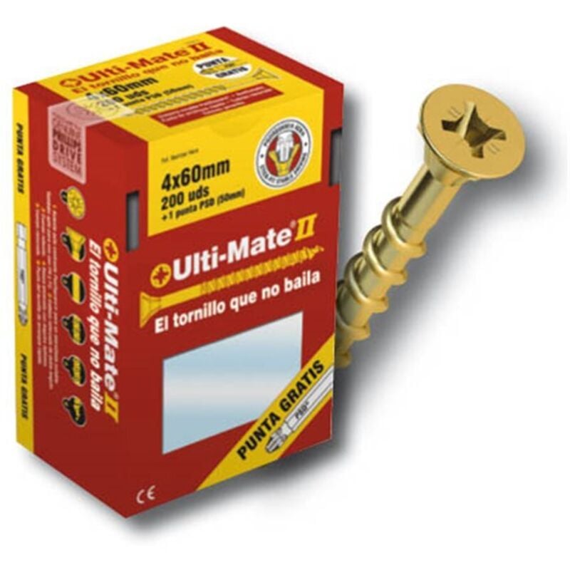 

Tornillo de alto rendimiento para MADERA BICROMATADO medidas 4.5x35 mm (caja de 200 uds.) - Ulti-mate Ii