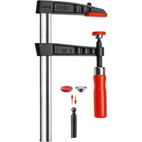 BESSEY Tornillo de apriete de fundición maleable TG Original con empuñadura de madera