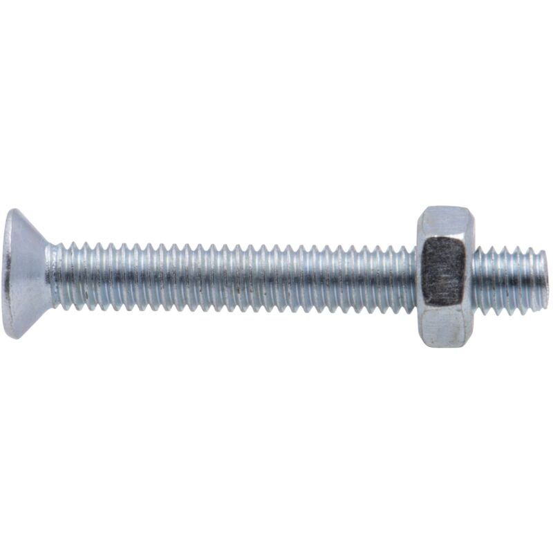 Tornillo metálico avellanado zincado PZ cruceta Viswood Ø 4x20 mm (juego de 14 tornillos+tuercas)