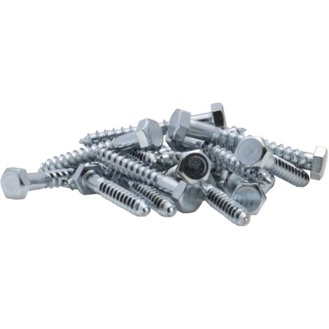 Tornillo de cabeza hexagonal zincada Viswood 8x40 mm (x5 tornillos de cabeza cuadrada)