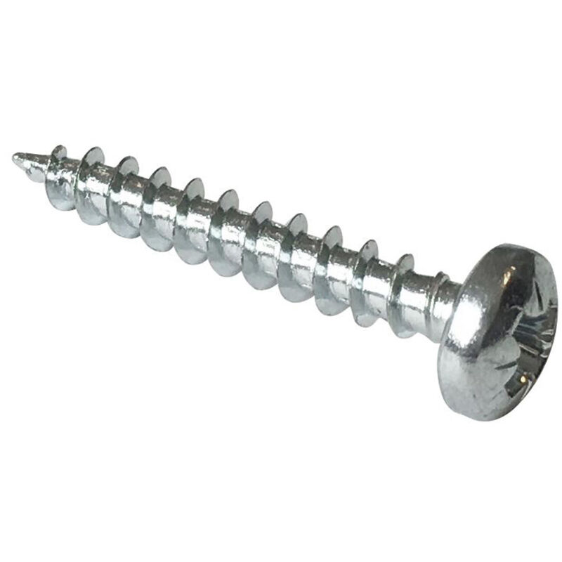 Viswood - Tornillo aglomerado de cabeza redonda cincada pz 3x30 mm (juego de 15 tornillos)