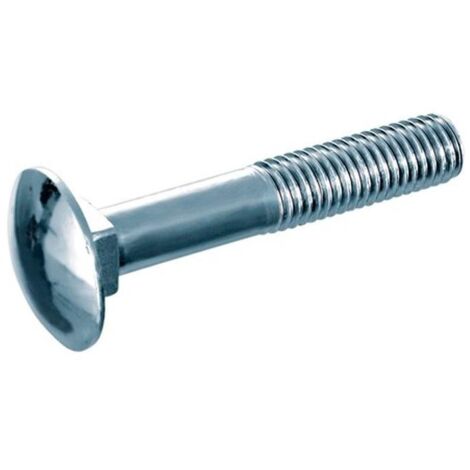 tornillo din 603. acero zincado. rosca métrica parcial. cabeza tipo seta. rosca métrica parcial