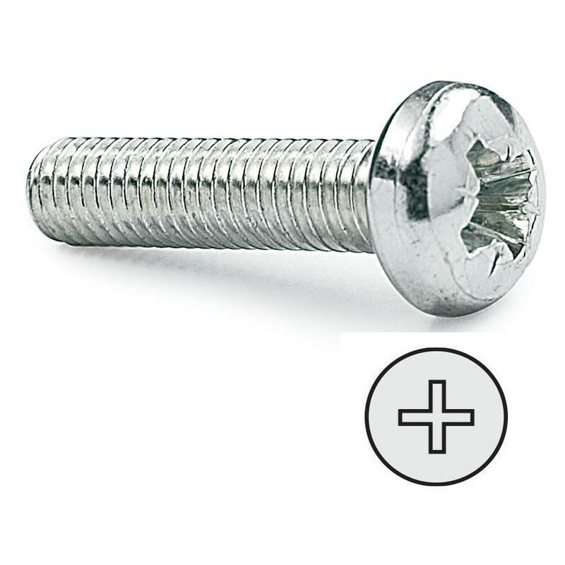 Tornillo rosca metal cabeza alomada din metrica m-6 largo 30mm