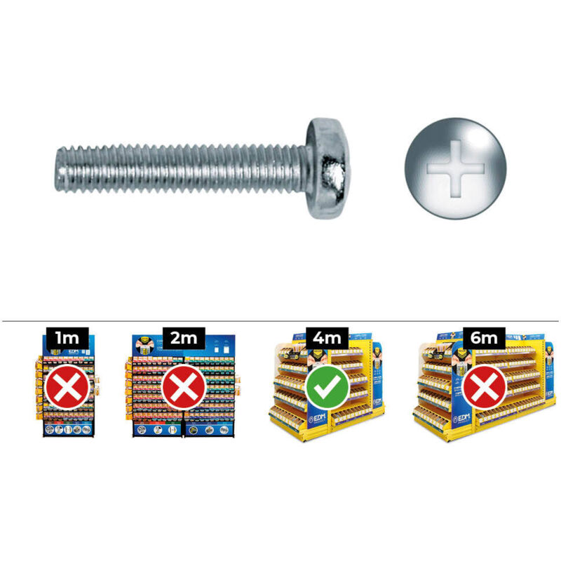 Caja 500 unid. tornillo metrica alomado philips din/ref 7985 Ø4x30mm zincado celo