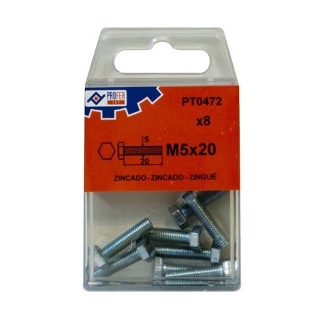 TORNILLO DIN933 C/EXAG ZN C/8 - 5X20 MM