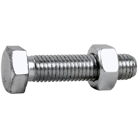 tornillo hexagonal 933-934 zinc 8x30 con tuerca 8.8 (caja 2 unidades)