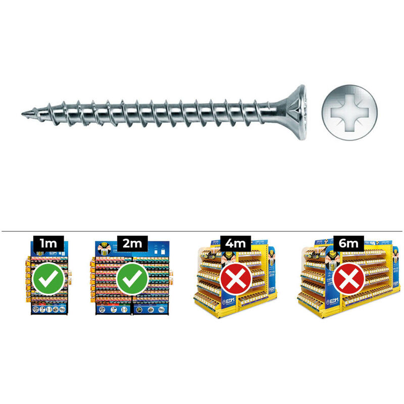 

Caja 100un tornillo madera avell.pz din/ref vlox 4.5x70 zinc + lubr - Celo