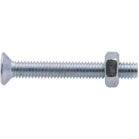 Tornillo metálico galvanizado de cabeza avellanada PZ de cabeza cruzada Viswood Ø 4x20 mm (lote de 14 tornillos + tuerca)