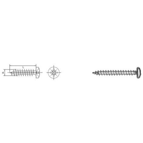 TORNILLO PARA MADERA CABEZA CILINDRADA PHD 4.016MM - 5 STO - 520 416