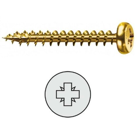 tornillo pozidriv latonado cabeza redonda spax-s 2,5-16 (caja 100)