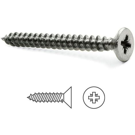 tornillo rosca madera cabeza plana pozidriv inoxidable din 7505-a largo 30mm diámetro 3.5mm (caja 500)