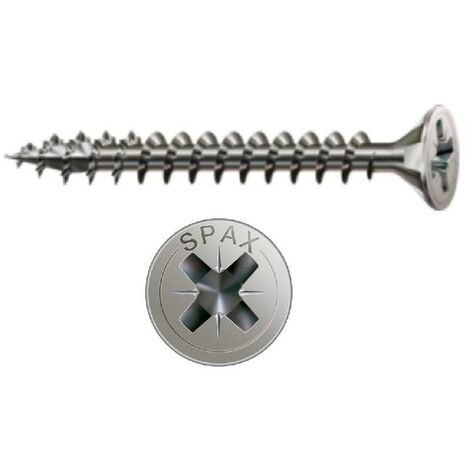 tornillo rosca madera cabeza plana pozidriv spax inoxidable largo 20mm diámetro 3mm (caja 200)