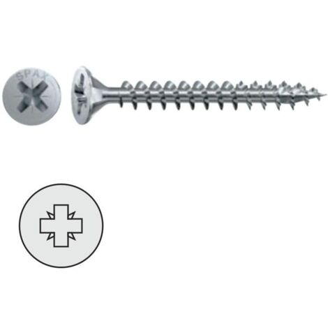 tornillo rosca madera cabeza plana pozidriv spax wirox a3j largo 50nm diámetro 3.5mm (caja 500)