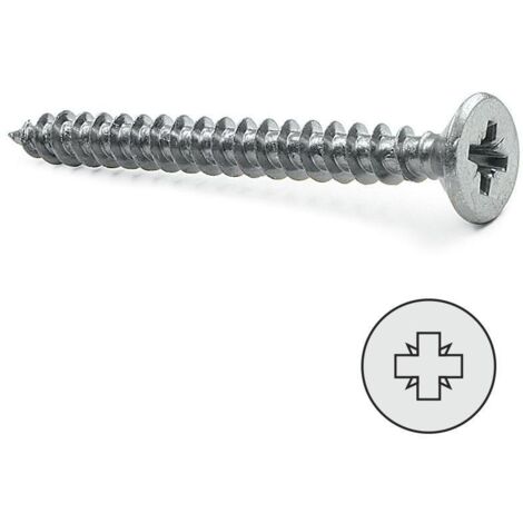 tornillo rosca madera cabeza plana pozidriv zincado din 7505-a largo 30mm diámetro 4mm (caja 1000)