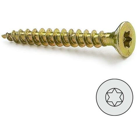 tornillo rosca madera cabeza plana torx largo 40mm diámetro 6mm