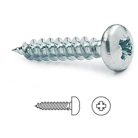 tornillo rosca madera cabeza redonda poz largo 15mm diámetro 4.5mm (caja 1000)