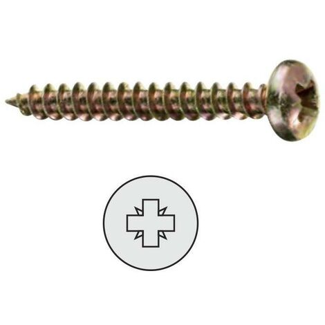 tornillo rosca madera cabeza redonda pozidriv latonado 2-16 (caja 1000)