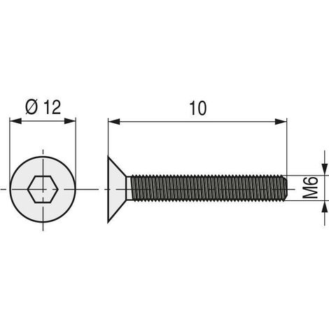 tornillo rosca metal allen din 7991 zinc metrica m-4 largo 6mm (caja 1000)