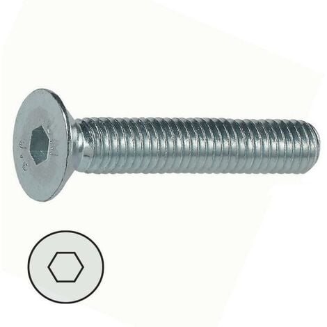 tornillo rosca metal allen din 7991 zinc metrica m-6 largo 90mm