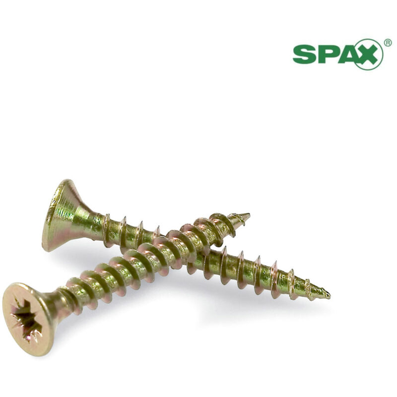 

Tirafondo Madera Cabeza Plana Pozi Bicromatado 3,5X 12 Paquete L 300 Unid - Spax