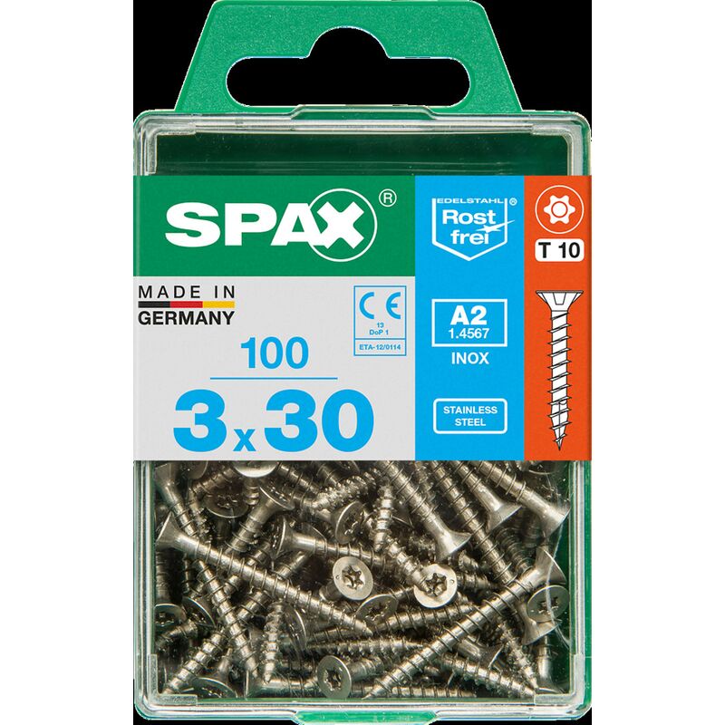 

tornillos Spax T-A2 de la estrella Más Inox 30 x 3 mm - 100 PC
