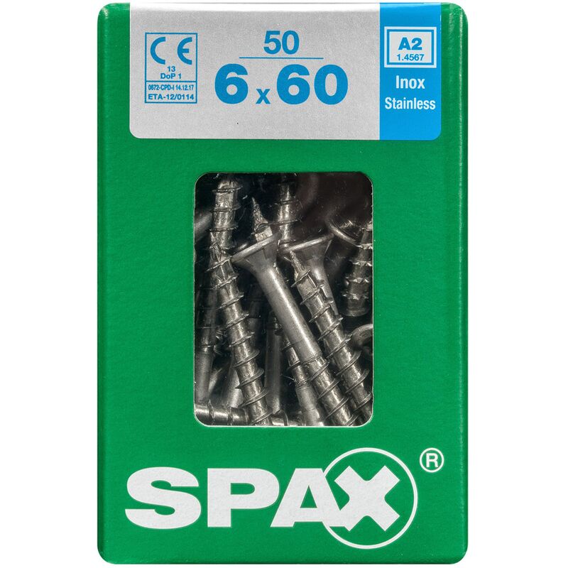 

Tornillos universales inoxidable Acero inoxidable Spax T-STAR' 6 x 60 mm - 50pcs