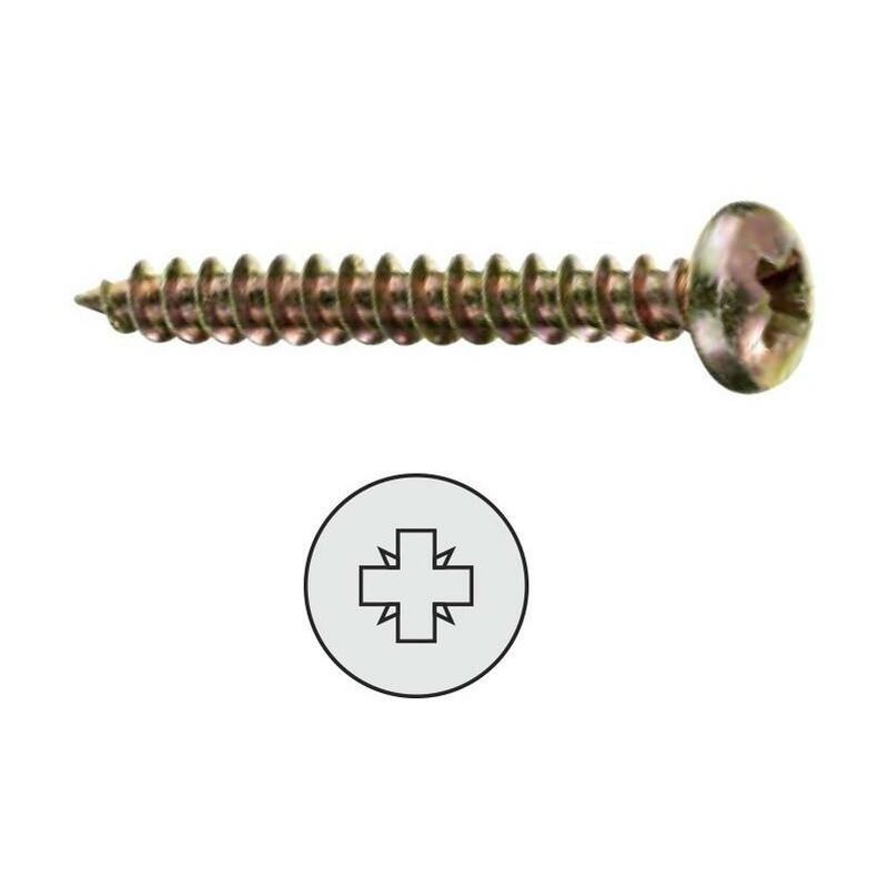 

Tornillo rosca madera cabeza redonda pozidriv latonado 2-16 (caja 100) - Mibricoplus