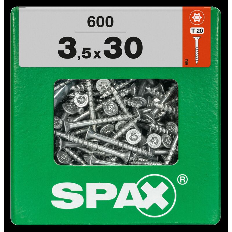 

Spax tornillos T-estrella más amarillo de acero de 30 x 3,5 mm - 600 PC