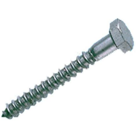 tornillo tirafondo cabeza hexagonal 10x140 barraquero din 571 (caja 0.5 unidades)