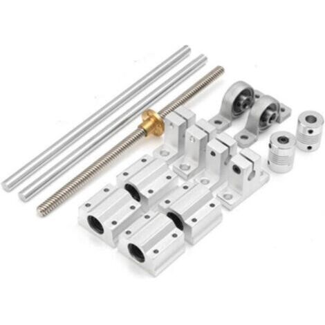 Tornillo trapezoidal T8 de 400 mm, tuerca de vástago, soportes de montaje óptico bidireccionales, conjunto de tornillos