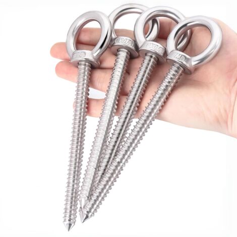Tornillos autorroscantes M10 de alta resistencia. Estos cáncamos de alta resistencia son adecuados para soportes de hamacas, sillas colgantes, equipos de yoga y aplicaciones exigentes tanto en interio